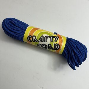 Vintage Crafty Cord Macrame 50 Yds Braided Knotting Cord Weaving Craft Knit Blue